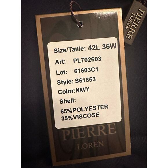 PIERRE Loren Blazer Premium Stretch Classic Fit Sport Coat Suit Jacket 42L 36W - Picture 7 of 8